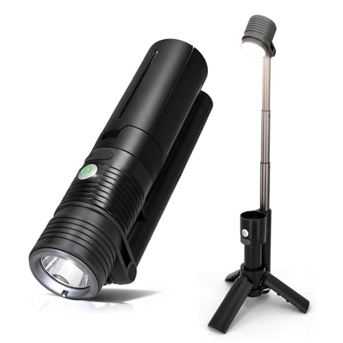 Lampe de camping télescopique LED noire rechargeable pour vos randonnées