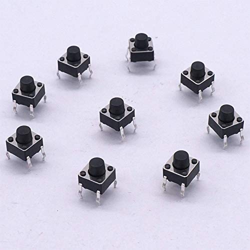 Interruptores de botón táctil momentáneo de 6 mm pulsadores micro switch para PCB 100 piezas 5