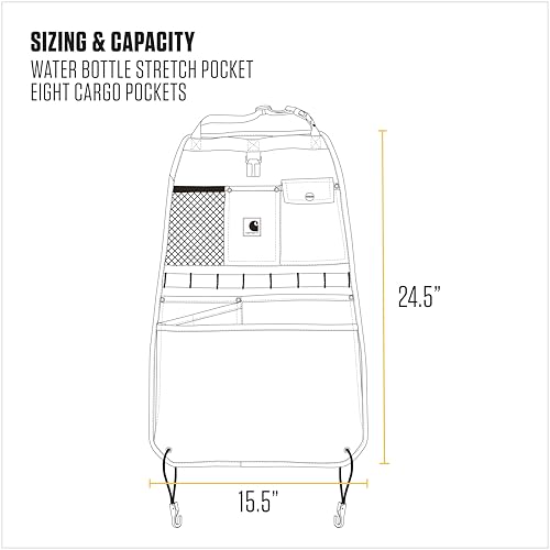 Carhartt Universal Nylon Duck Seat Back Organizer, Black