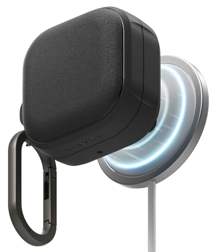 Ringke Onyx Magnetic Coque Samsung Galaxy Buds 4 / Buds 4 Pro Étui Magnétique Antichoc en TPU Compatible Recharge sans Fil avec Mousqueton Chromé Protection Ultra...