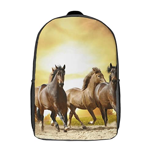 Sac à dos d'école cheval pour adolescent grand sac de mode 17 pouces idéal collège et lycée