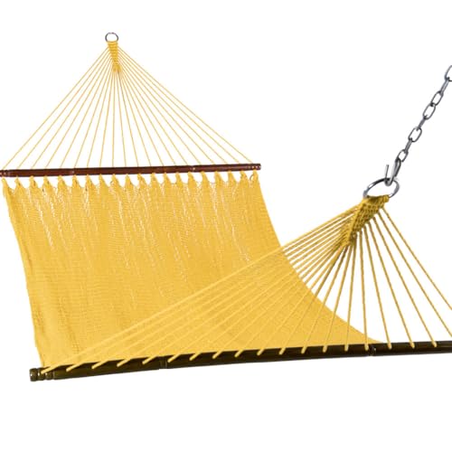 Lazy Daze 10.5 FT Double Caribbean Rope Hammock - Yellow