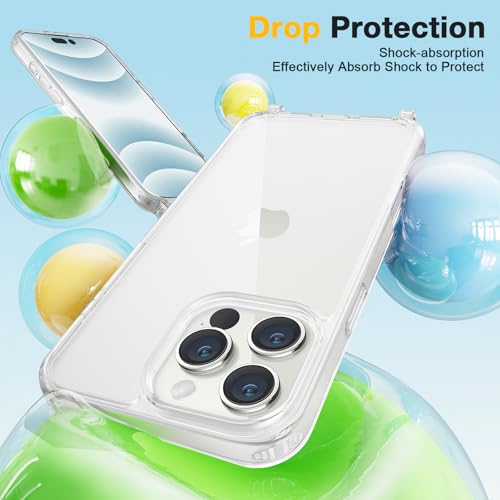 GOODVISH Handykette für iPhone 16 Pro Hülle mit Band (6.3") | Kameraschutz und Bildschirmschutz | | Necklace Handyhülle mit Schnur Schutzhülle für zum Umhängen | Transparent Case mit Kordel, Helbraun 5