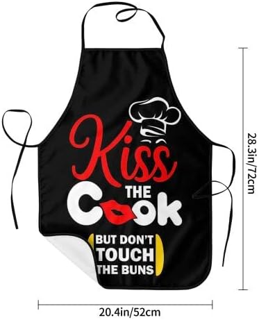 Miniatura 6 de Funny Kiss The Cook Delantal Tema Cocinar Chef Taller de Trabajo Mujeres Hombres Adultos Niñas Niños Tejedores Decoración para Hornear Pintura BBQ