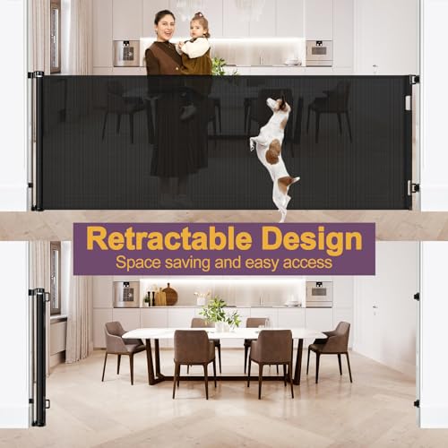 42-Tall-X-100-Extra-Wide-Retractable-Baby-Gates-for-Large-Openings-Extra-Tall-Dog-Gates-for-Doorways-Extra-Tall-Pet-Gate-Indoor-Outdoor-Long-Baby-Gate-Extra-Tall-Mesh-Gate-Black
