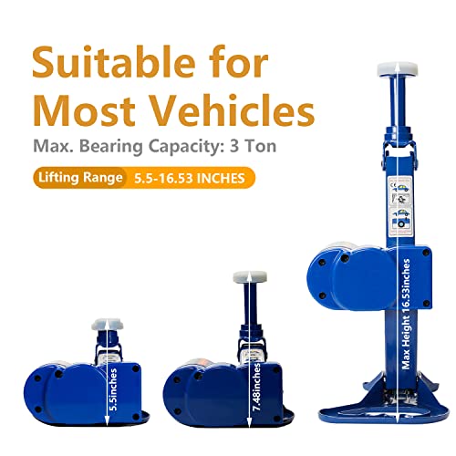 Trihelper Electric Car Floor Jack - 12V Trailer Car Jack Stands Kit 3 Ton Vehicle Scissor Car Lift For Tire Change And Road Emergencies With Carrying Case #TOP2