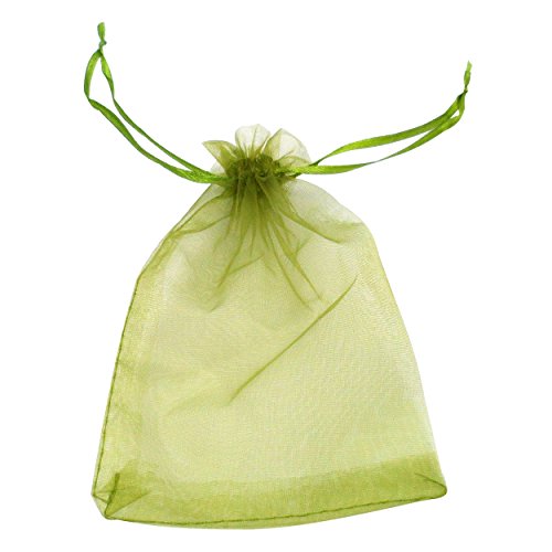 Image of ATCG 50pcs 8x12 Inches Large Drawstring Organza Bags Decoration Festival Wedding Party Favor Gift Candy Toys Makeup Pouches (Green)