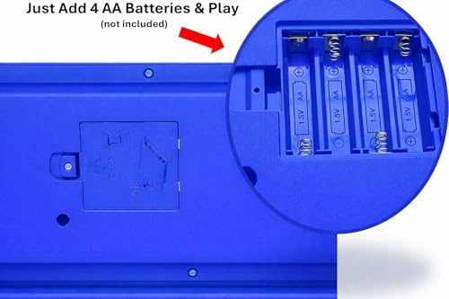 Image of Piano Keyboard with Mic | 61 Keys, 10 Rhythms, 16 Tones, 6 Demo Songs & 8 Percussions | Electronic Musical Toy for Boys & Girls | Educational & Recording Keyboard for Beginners Blue