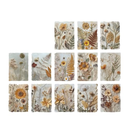 23シートアンティークスクラップブッキングペーパースクラップブッキングジャーナルのためのフラワーリーフエンボス紙