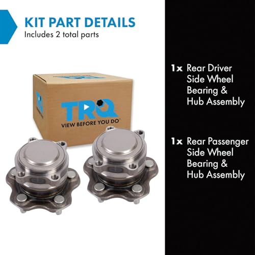 Image of TRQ Rear Driver and Passenger Side Wheel Bearing and Hub Assembly Set 2 Piece Compatible with 2019-2023 Nissan Altima Front Wheel Drive