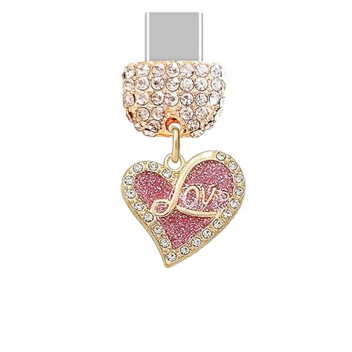 ELISE & FONDA TP869 Type-C �[�d�|�[�g �N���X�^�� �A���`�_�X�g�v���O ���g�����u�n�[�g �L���L���g�ѓd�b�`���[���t�� iPhone 15/16/Samsung/OnePlus/Xiaomi/oppo Android�g�ѓd�b�p (