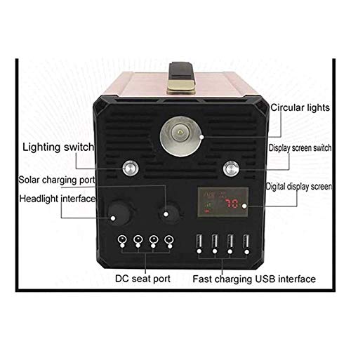 Centrale électrique Portable 1000 W avec générateur Solaire et Batterie Lithium 100 Ah, 4 Ports USB, Sorties CA et CC, éclairage LED pour Urgence extérieure