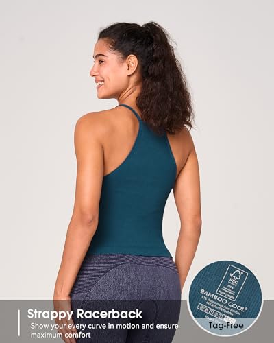 Image of BAMBOO COOL Women's Seamless Tank Top Moisture-Wicking Workout Ribbed Camisoles U-Neck Camis 3-Pack