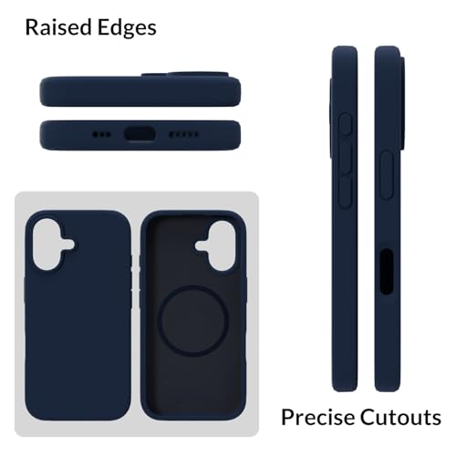 Image of SPRIG Compatible with iPhone 16 Premium SilkMag (Liquid Silicone Magnetic) Back Cover Drop Tested Shock Proof Mobile Case for Men, Women, Boys and Girls with Camera Protection (Royal Blue)