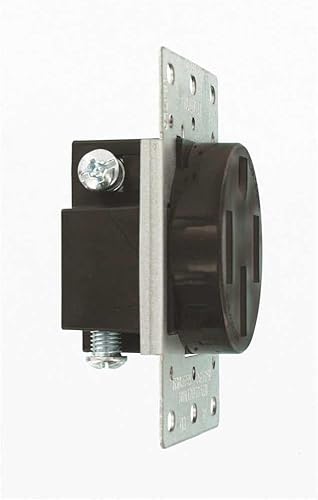 Miniatura 4 de Leviton 279-S00 - Receptáculo de montaje empotrable, 50 A, 125250 V, NEMA 14-50R, 3P, 4W, hoja recta, grado industrial, conexión a tierra, cableado