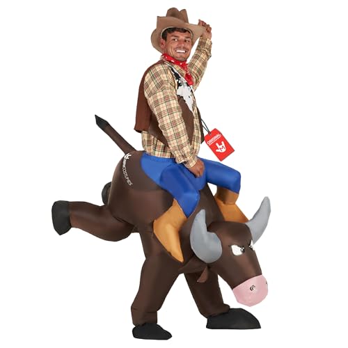 Morph Disfarce touro insuflável, fato insuflável adulto Buey, disfarces touros, disfarces originais e divertidos, disfarce carnaval