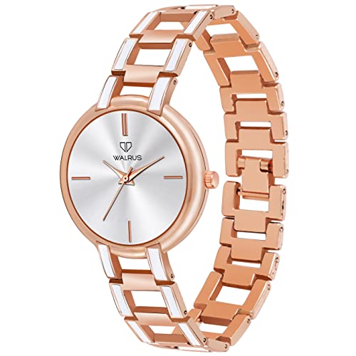 Image of Walrus Analog Metal Strap Wrist Watch for Women - Thin Chain Type Women's Watch for Gift