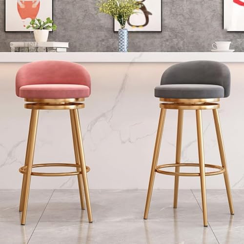 Tabouret de bar pour petit-déjeuner confortable avec dossier gris - 2