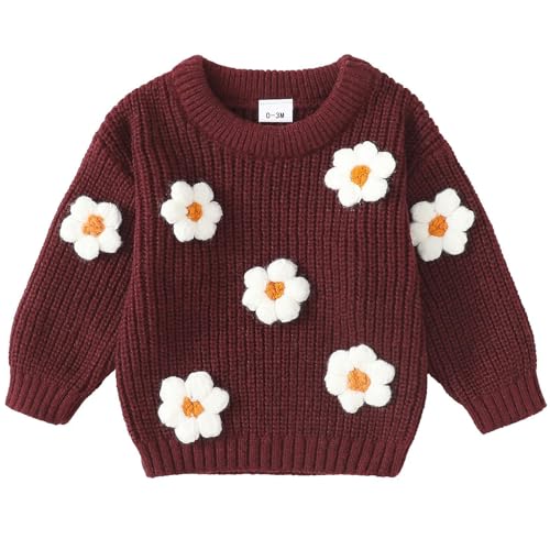 Image of Infant Toddler Baby Girl Oversized Sweater Long Sleeve Sweaters Fall Winter Tops Clothes