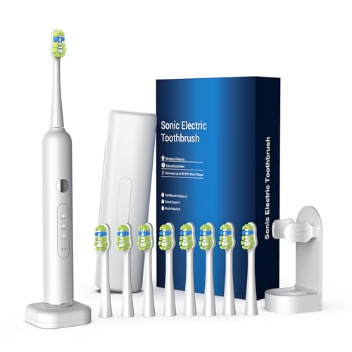 ECEOLAN Sonic Electric Toothbrush, Rechargeable Travel Toothbrush Set, IPX7 Waterproof Power...