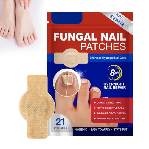 Teegxddy 21 Pezzi Fungal nail Patches,Trattamento Antifungino per Unghie, Utilizzati per Riparare lo Scolorimento e i Danni all, Unisex