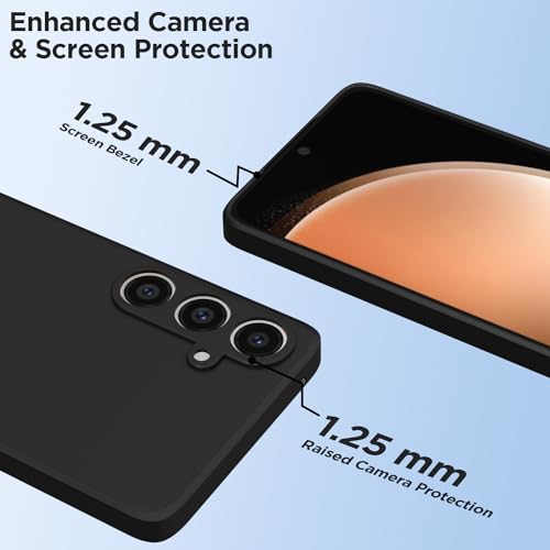 Image of Outlouders Back Cover for Samsung Galaxy S23 FE 5G | Camera Protection | Durable Soft Matte Silicone Bumper Case (Black)