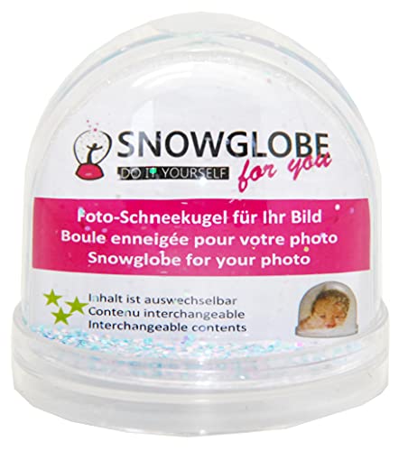 50001 Boule a neige pour photo avec socle transparent avec scintille