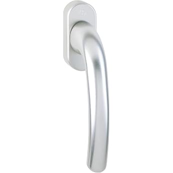 Hoppe 8106619 Tokyo window handle with snap lock square 7 x 32 mm anodised silver 8106619