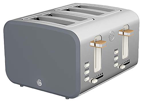 4 Slice Nordic Style Toaster Grey, Appliance Type Toaster, Plug Type UK, Power Rating 1500W, Product Range Swan Nordic Kitchen Range, Colour Slate Grey, Electrical Consumer Goods/Appliances