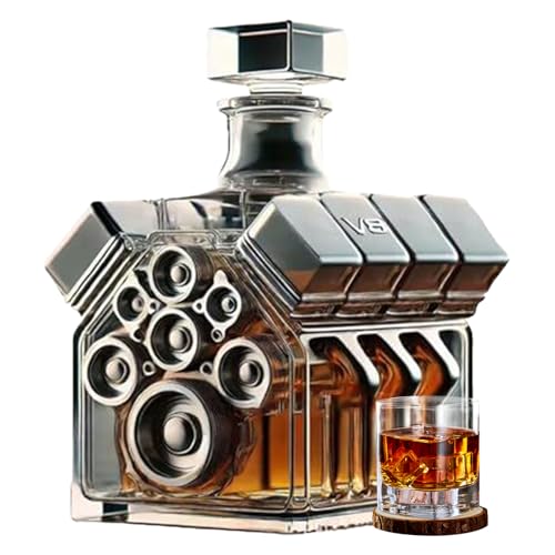 Caraffa da whisky, Spirit Edger, decanter V8 per design del motore ad alcol, decorazione per vino per la festa del papà, San , matrimonio