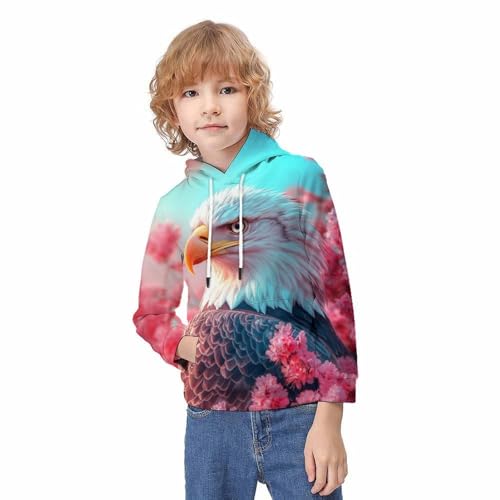 Sweat aigle en fleurs enfants pull style 3D filles garcons 13 ans