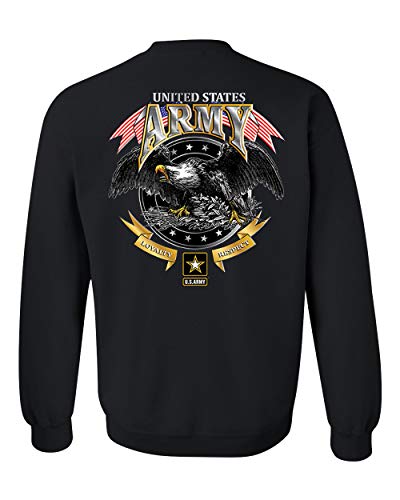 United States Army Logo Patriotic Military Sweatshirt Crew Neck Loyalty Respect Bald Eagle Front and Back3