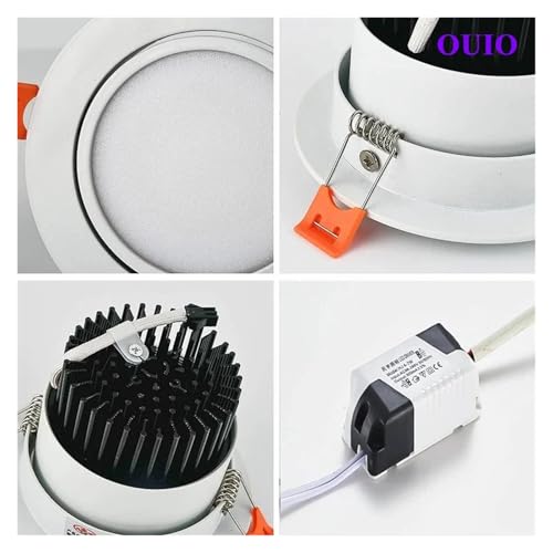 Planchers et plafonniers LED encastrés noirs 12W à intensité variable - 5