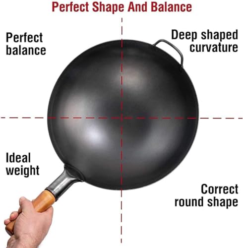 Wok de hierro para cocinar 40cm miniatura 3