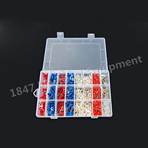 Gimax 1000Pcs New Electrical Wire Connector Insulated Crimp Terminals Kit Spade Assorted Set Fork Ring Assorted Set