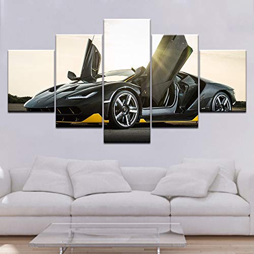 Affiche voiture course moderne 5 pièces pour design séjour