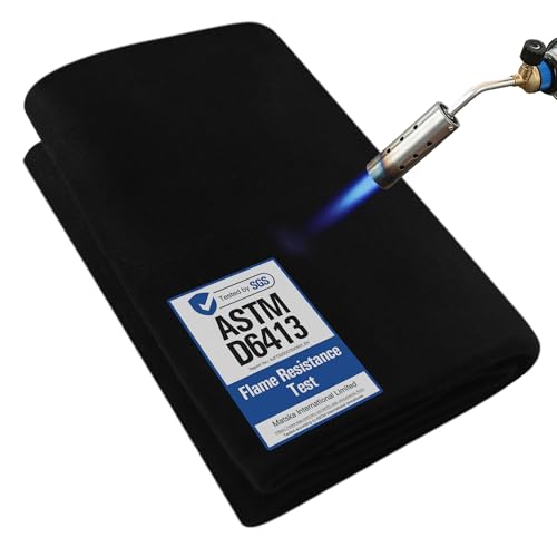 Image of Fireproof Welding Blanket – 40x40 Inch, Matska Carbon Felt Soldering Mat & Pad, ASTM D6413 Certified 5mm Flame Retardant Fabric, Heat Shield for Brazing, Automotive Repair, Grill & Smoker, Black