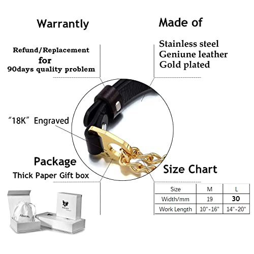 Adjustable 18K Gold Dog Collar 19Mm Leather Stainless Steel Slip Choker Stianless Steel 23Mm Big Dog Puppy Necklace Choke Chain Training Collar Cuban Link With 4Ft Leash #TOP2