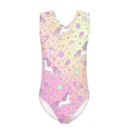 Image of Swimsuits for Girls 3-14 Summer Kids Bathing Suits Gymnastics Leotards One Piece Swimwear
