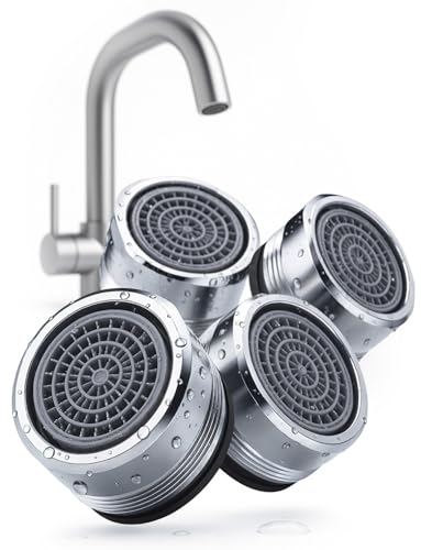 4er Set Wasserhahn Aufsatz M24 aus Messing Chrom Strahlregler mit Edelstahlfilter Innen und Außengewinde 24 mm Sanfter Wasserstrahl ohne Spritzer Für Küche Bad Waschbecken Armatur