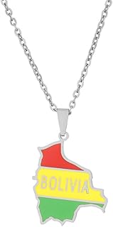 Bolivia Map Flag Pendant Necklaces for Women Men Charms Bolivians Maps Patriotic Jewelry Cultural Pride Charm Gift