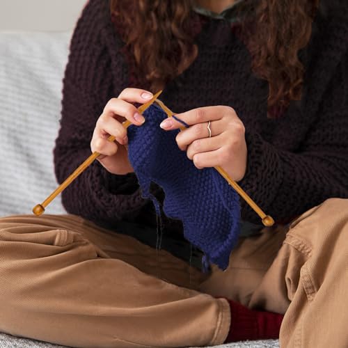 Needle It Complete Dark Blue Knitting hat kit - Do-it-Yourself Woolen hat for Children and Adults - Complete kit with Needle, Ball and Instructions - French Wool - Image 4