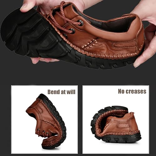 Men's Genuine Leather Shoes, Comfort Anti-Slip Sole Business Formal Wedding Outdoor Oxfords Casual Dress Shoes2