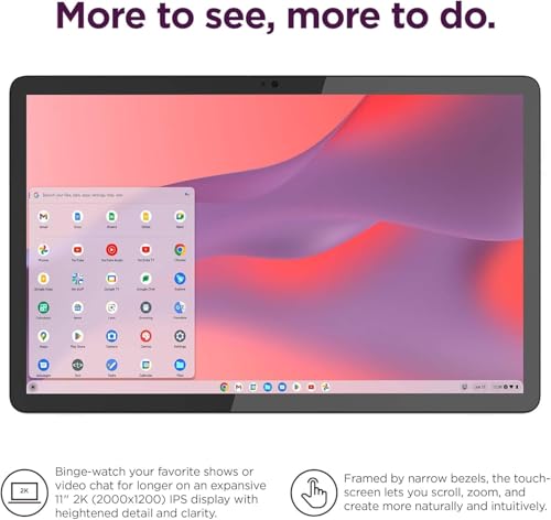 Image of Lenovo Chromebook Duet Gen 9 11 inch FHD+ 2-in-1 Tablet Touchscreen Laptop (8-Core MediaTek Kompanio 838, 4GB, 64GB eMMC + 64GB SD Card, Detachable Keyboard) 8MP Webcam, Students, Home, IST HUB, Chrome OS