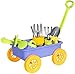 deAO Kids Garden Wagon Wheelbarrow and Gardening Tools Play Set Includes 10 Accessories and 4 Plant Pots,Great Outdoor Toddler Toys Kids Gardening Set