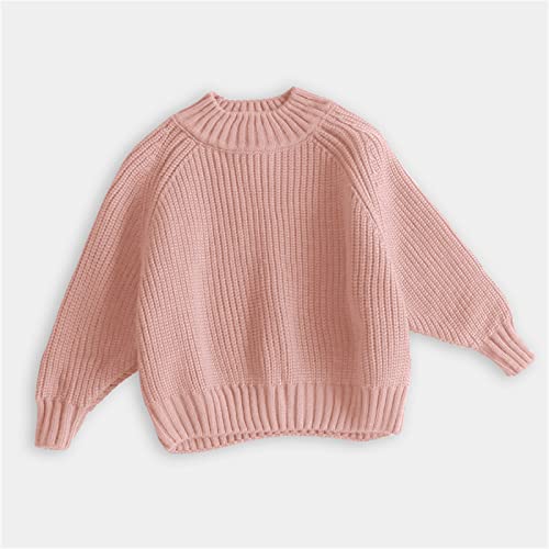 Toddler Baby Boy Girl Knit Sweater Solid Color Long Sleeve Pullover Tops Crewneck Blouse Fall Winter Warm3