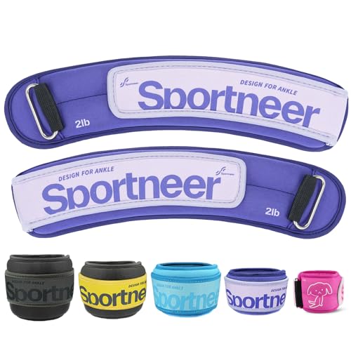Sportneer Gewichtsmanschetten, Gewichtsmanschetten Fuß, 2 * 0,23kg/2 * 0,45kg/2 * 0,9kg/ 2 * 1,36kg /2 * 2,27kg Armgewichte Handgelenkgewichte Set, Laufgewichte für Hand- und Fußgelenke