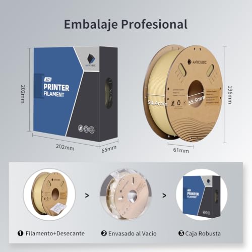 Filamento ANYCUBIC PLA 1.75mm 1KG Marrón Claro para Impresión 3D - Fernando Cortés