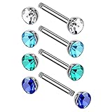 4PCS Steel Barbell Rings 18g 1mm 5/16 8mm 3mm Crystal Ball Helix Rook Eyebrow Daith Earrings Cartilage Piercing Jewelry 8925