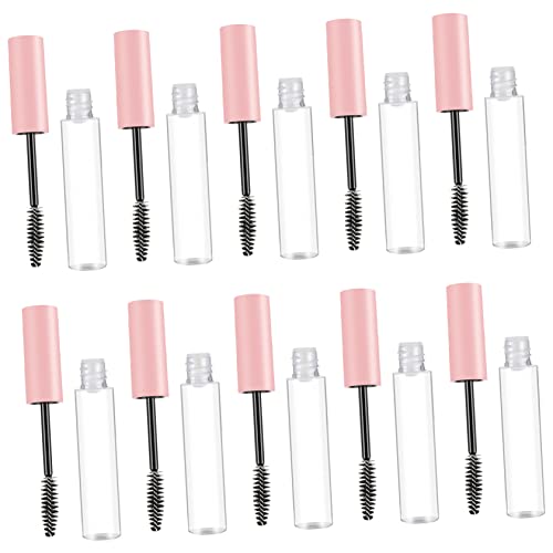 Vaguelly 10 Piezas tubo vacio de rimel máscara de pestañas tubo de delineador vacío - Botella de rímel mascara de pestañas transparente tubo de pestañas recargable tubos recargables rosa
